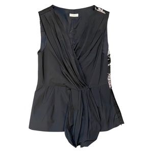 DREIS VAN NOTEN Ruffled Tank with Floral Back